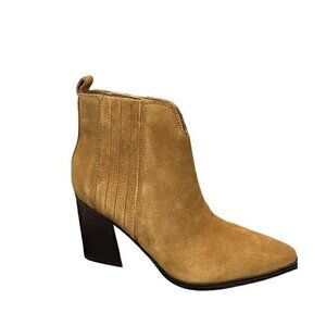 Marc Fisher Maree Pointy Toe Slip-on Suede Bootie in dark natural size 10 NWOB